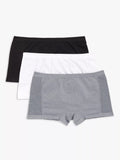 John Lewis Kids' Seam Free Shortie Knickers, Pack of 3, White/Grey/Black