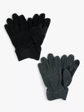 John Lewis Kids' Fleece Gloves, Pack of 2, Black/Grey - McGrocer