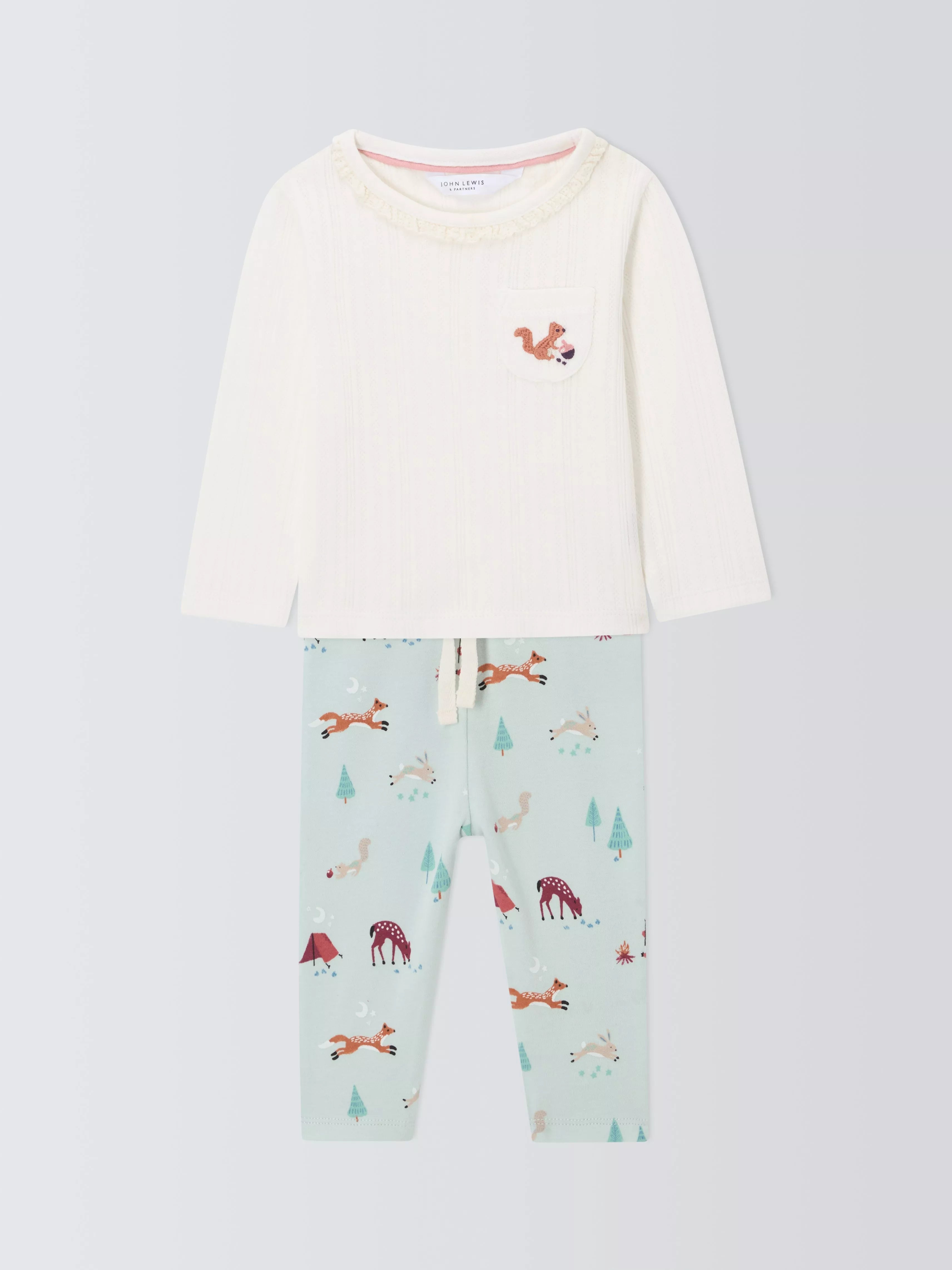 John Lewis Baby Woodland Creatures Pyjamas, Multi - McGrocer