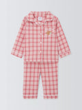 John Lewis Baby Hedgehog Embroidred Check Pyjamas, Pink - McGrocer