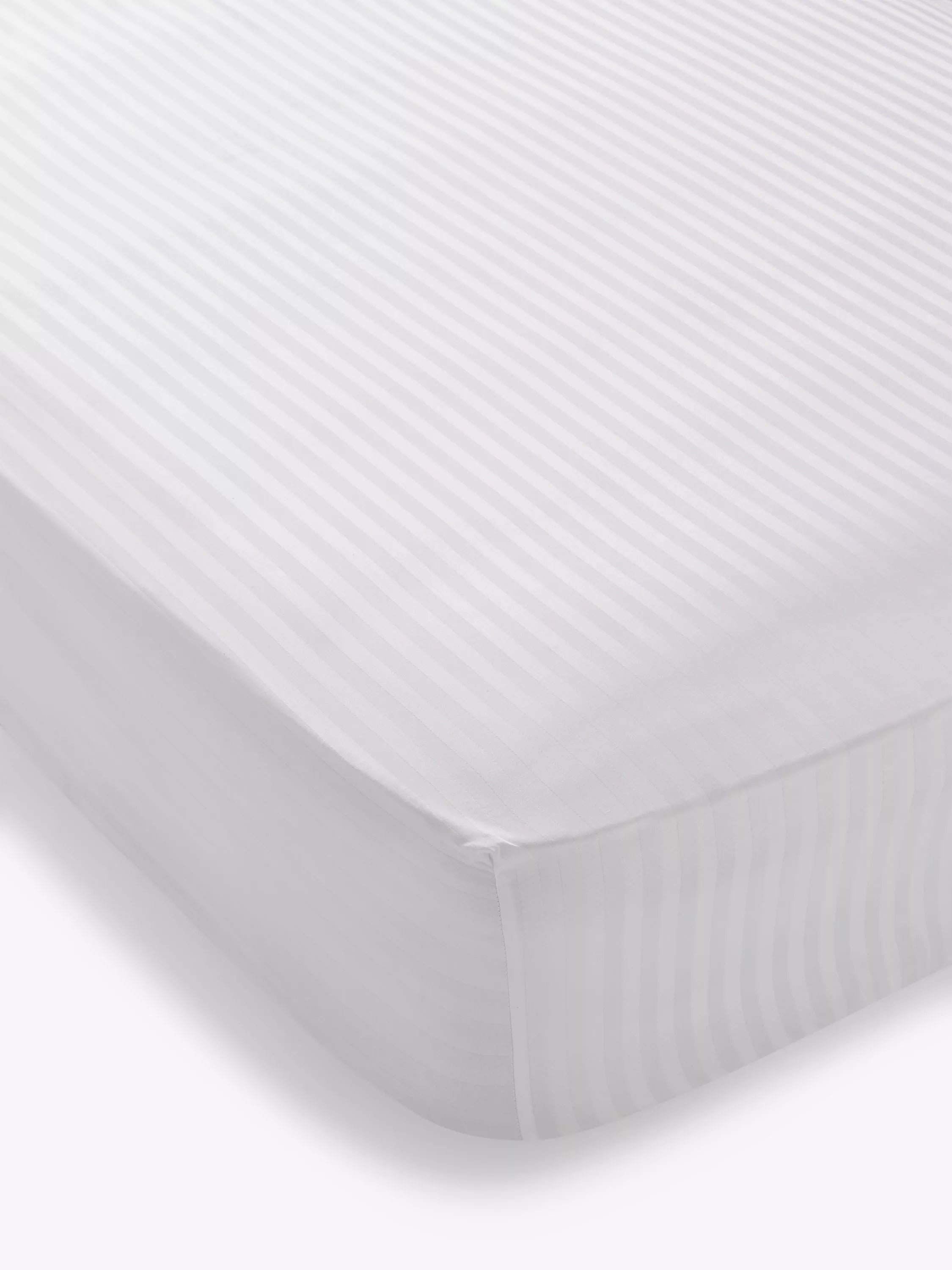 John Lewis Soft and Silky Satin Stripe 400 Thread Count Egyptian Cotton Fitted Sheets - McGrocer