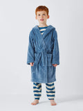 John Lewis Kids' Linear Burnout Bear Bath Robe, Blue - McGrocer