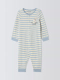 John Lewis ANYDAY Baby Stripe Dalmatian Footless Sleepsuit, Blue - McGrocer