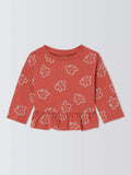 John Lewis ANYDAY Baby Floral Print Top, Orange - McGrocer