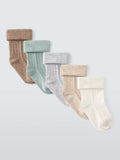 John Lewis Heirloom Collection Baby Organic Cotton Blend Socks, Pack of 5 - McGrocer