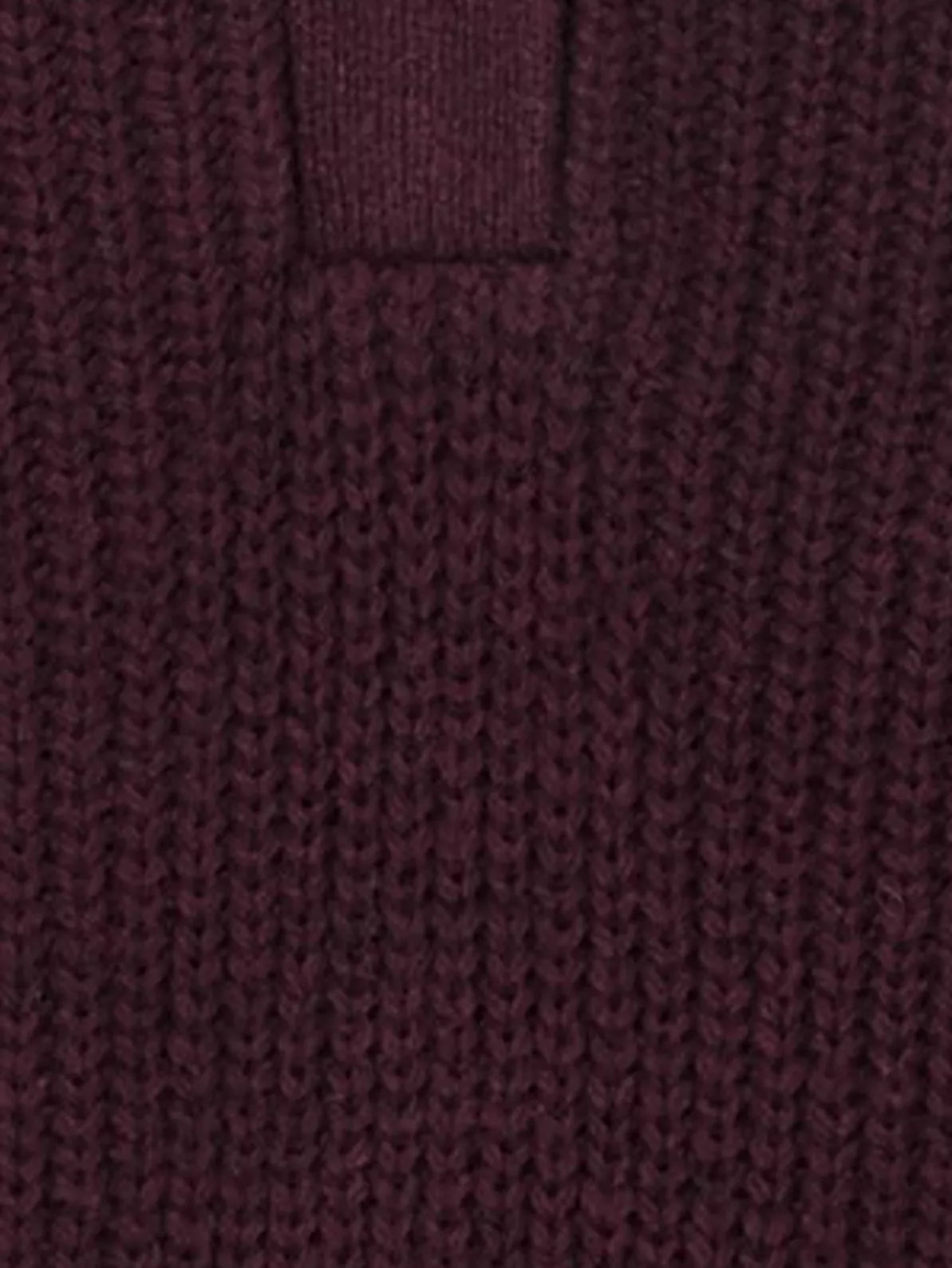 John Lewis Wool Cotton Blend Zip Neck Jumper, Berry - McGrocer
