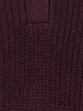 John Lewis Wool Cotton Blend Zip Neck Jumper, Berry - McGrocer