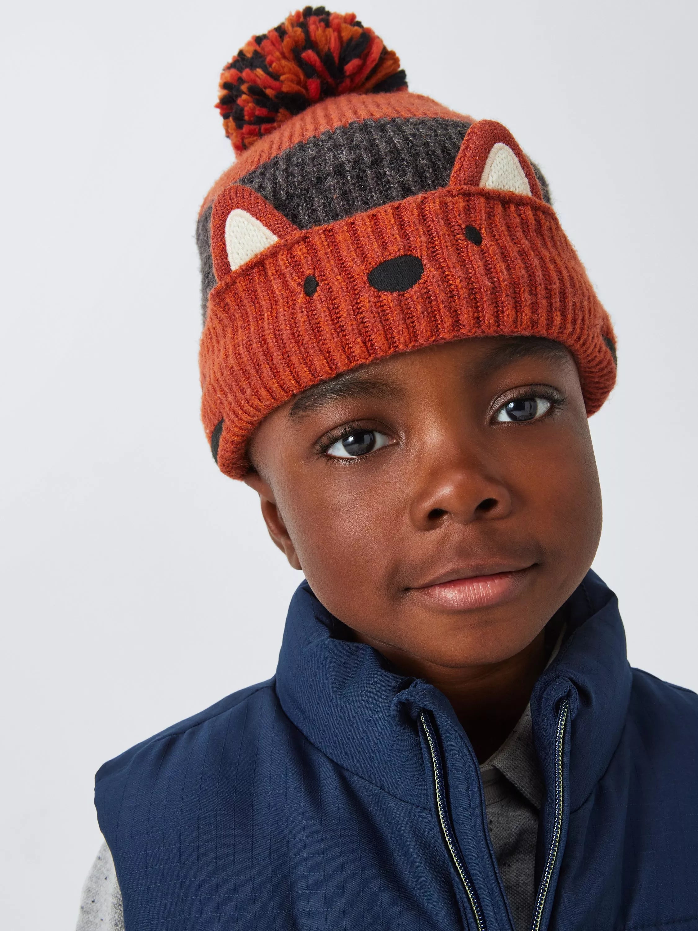 John Lewis Kids' Tiger Beanie Hat, Orange - McGrocer