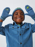 John Lewis Kids' Space Beanie Hat and Flip Top Gloves Set, Blue - McGrocer