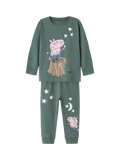 NAME IT Kids' George Pig Long Sleeve Pyjama Set, Dark Forest - McGrocer