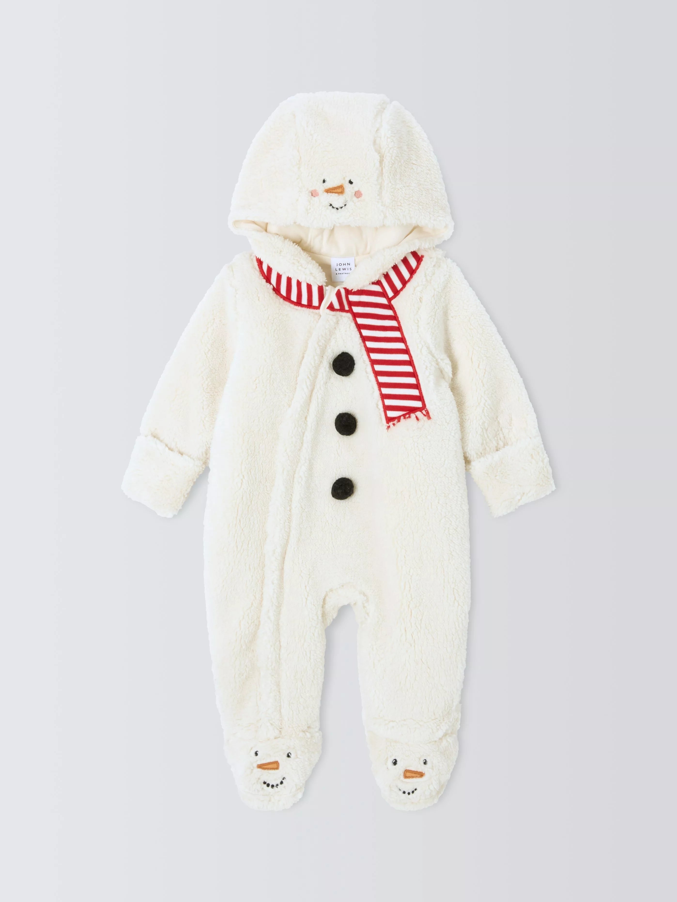 John Lewis Baby Snowman Onesie, Ivory - McGrocer