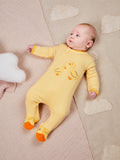 JoJo Maman Bébé Baby Duck Appliqué Zip Sleepsuit, Yellow - McGrocer