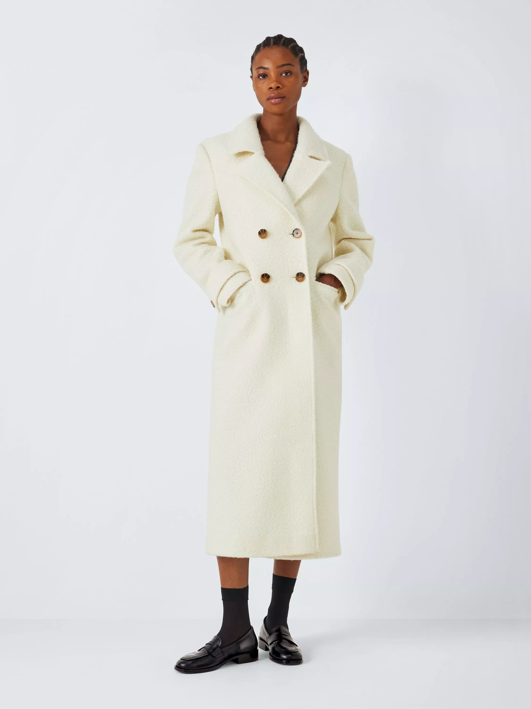 John Lewis ANYDAY Boucle Double Breasted Coat - McGrocer