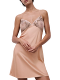 Chantelle Spice Satin Chemise, Nude/Black