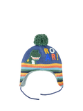 JoJo Maman Bébé Kids' Dinosaur Roar Hat, Indigo/Multi - McGrocer