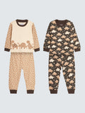 Jojo Maman Bebe Kids Dinosaur Jersey Pyjamas Pack Of 2 Stone