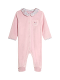 JoJo Maman Bébé Baby Ditsy Velour Sleepsuit, Pink - McGrocer
