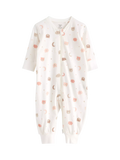 Lindex Baby Bear Print Sleepsuit, Dusty White - McGrocer