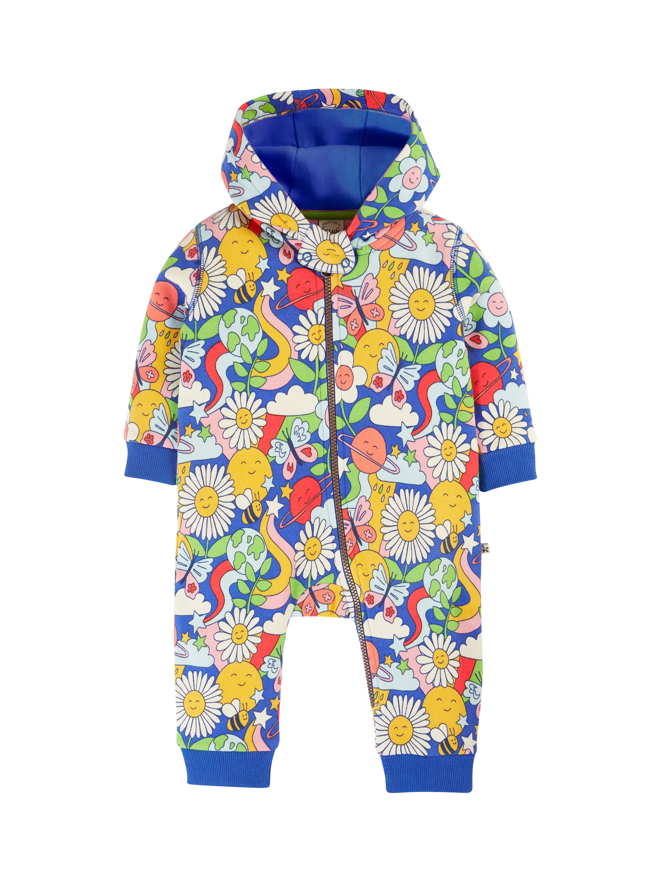 Frugi Baby Retro Snuggle Suit, Multi - McGrocer