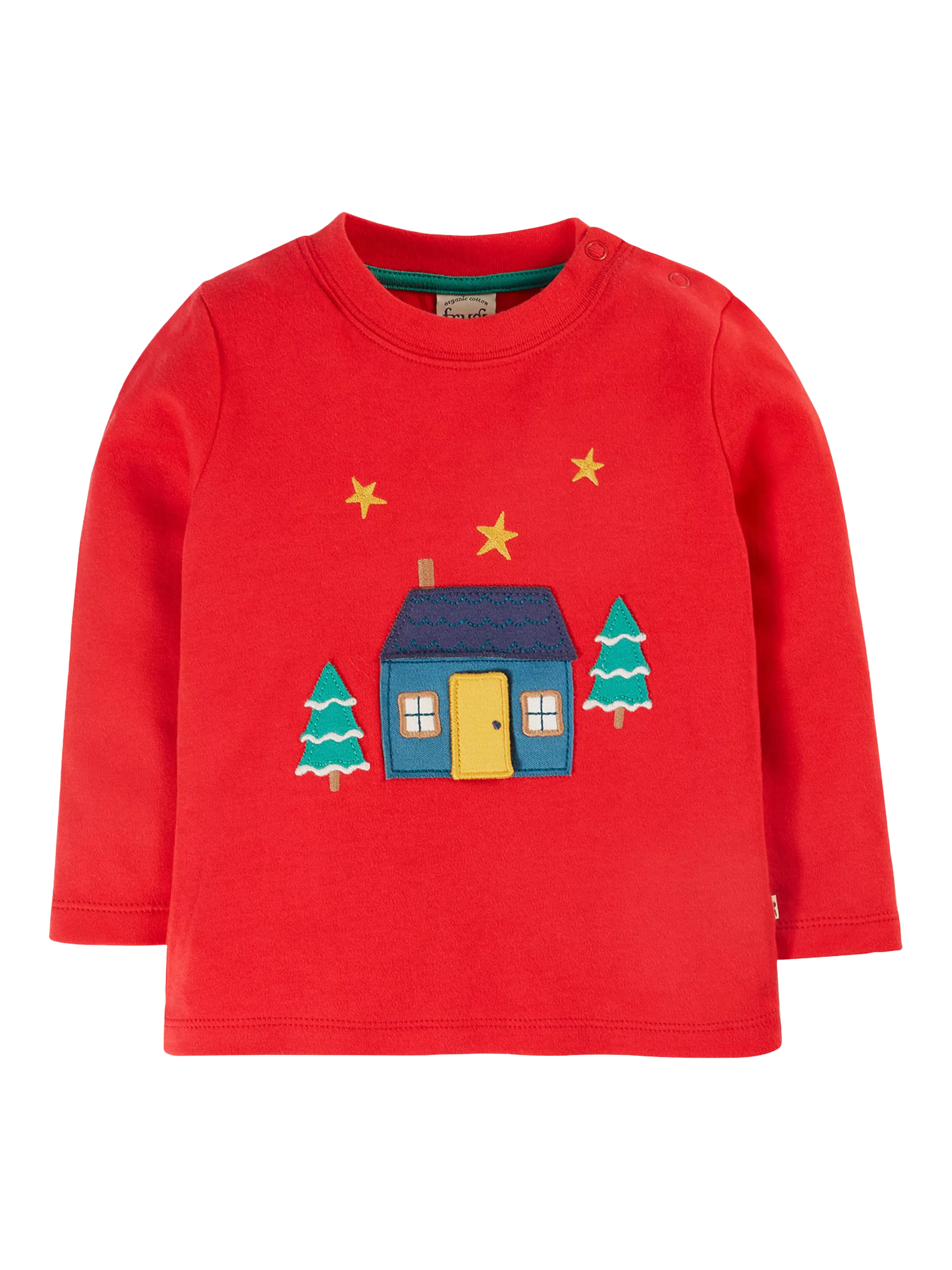 Frugi Kids' Interactive Applique Top, Red - McGrocer
