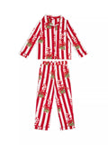 Chelsea Peers Kids' Candy Cane Pyjamas, Red/Multi - McGrocer