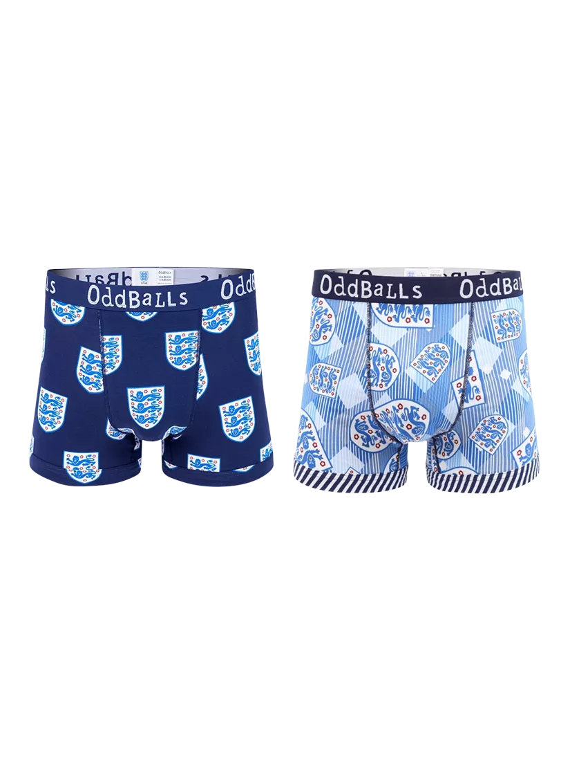 OddBalls England Football Boxer Shorts, Pack of 2, Patterned - McGrocer