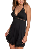 Pour Moi Sofa Loves Lace Sheer Panel Chemise, Black - McGrocer