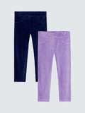 Jojo Maman Bebe Kids Corduroy Jeggings Pack Of 2 Lilac
