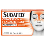 Sudafed Congestion & Headache Relief Max Strength Capsules Capsules GOODS ASDA
