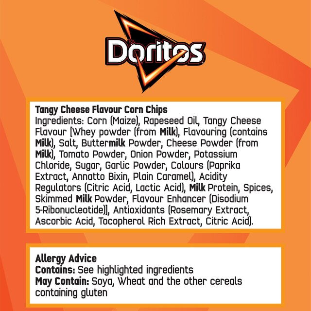 Doritos Tangy Cheese Tortilla Chips Multipack Crisps 5 per pack - McGrocer