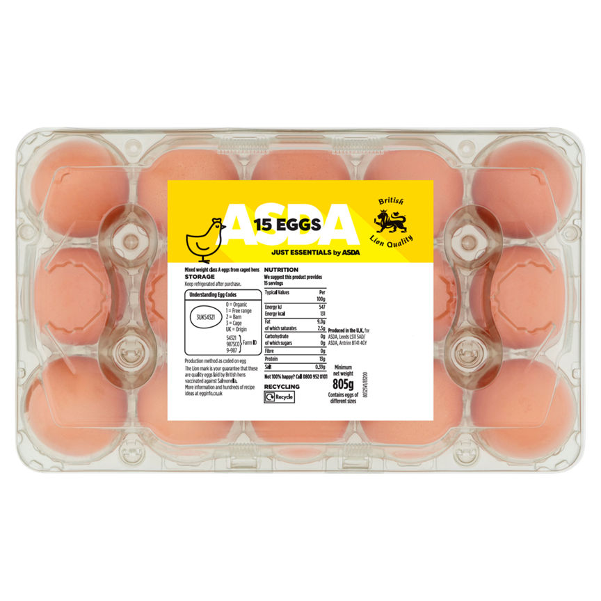 JUST ESSENTIALS by ASDA 15 Eggs - McGrocer