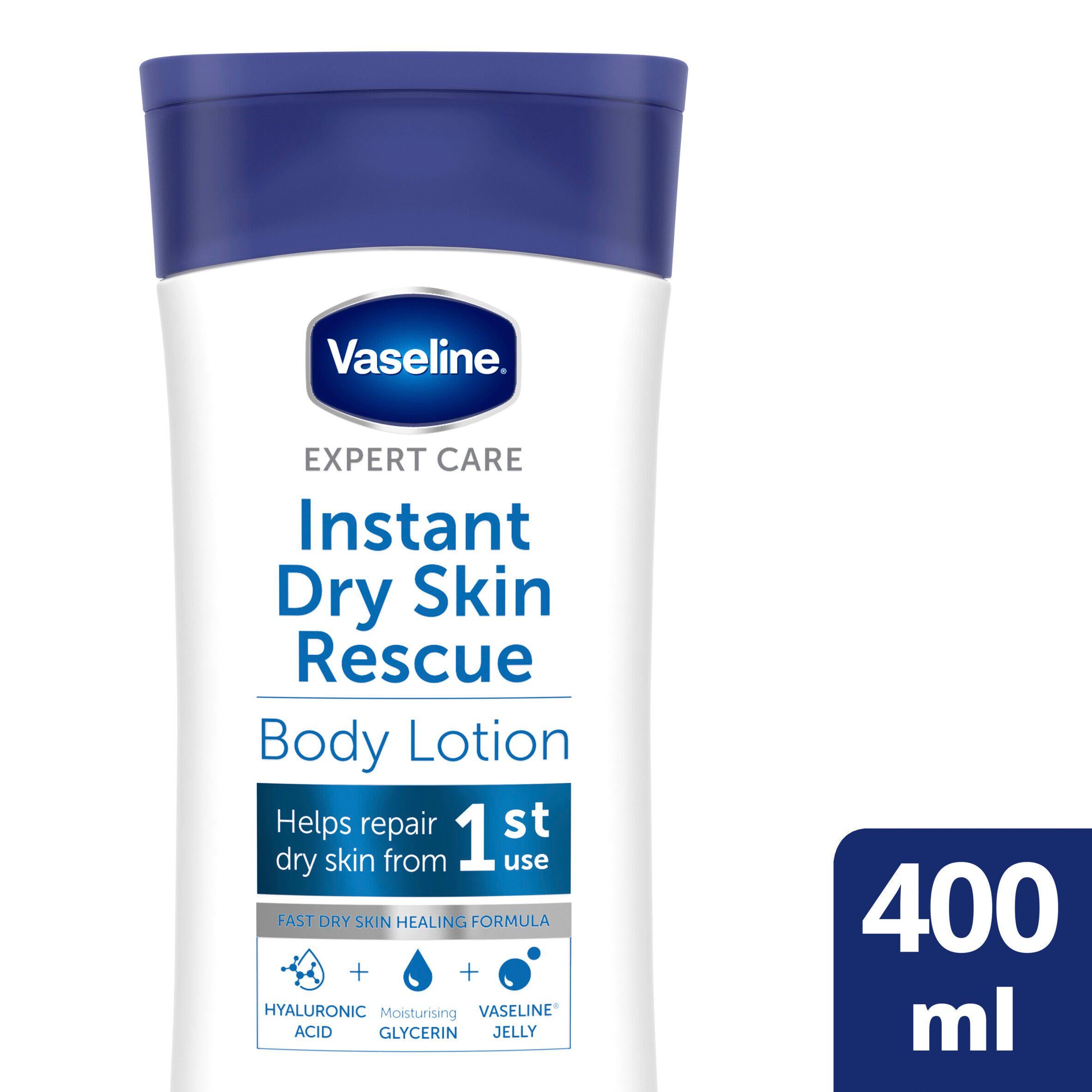 Vaseline Expert Care Instant Dry Skin Rescue Body Lotion Cream Bottle 400ml face & body skincare Sainsburys