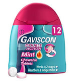 Gaviscon Double Action Heartburn Indigestion Mint Flavour Chewable Tablets x12