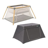 Tutti Bambini 3-In-1 Cozee Go Travel Cot And Playpen Day Night Bundle OakCharcoal