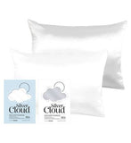 Silver Cloud White Silver Satin Pillowcase Set