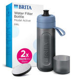 BRITA Sports Water Filter Bottle Model Active Dark Blue 600ml Inc 2x Microdisc filters