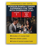 Activity Superstore Gordon Ramsay Dining Experience for Two with Overnight Stay