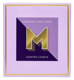 Landon Tyler Alphabet Candle Letter M Bergamot Lime Basil 140g
