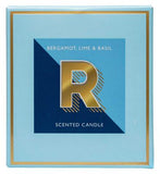 Landon Tyler Alphabet Candle Letter R Bergamot Lime Basil 140g