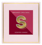 Landon Tyler Alphabet Candle Letter S Bergamot Lime Basil 140g