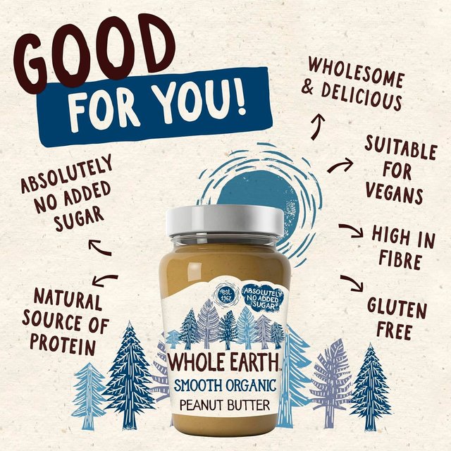 Whole Earth Organic Smooth Peanut Butter   340g GOODS M&S