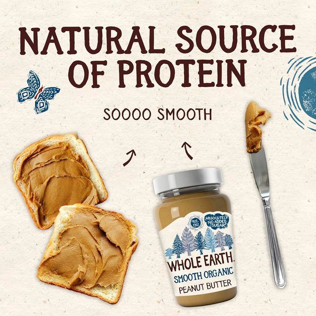 Whole Earth Organic Smooth Peanut Butter   340g GOODS M&S