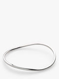 Kit Heath Bevel Curve Medium Slim Wave Bangle Silver
