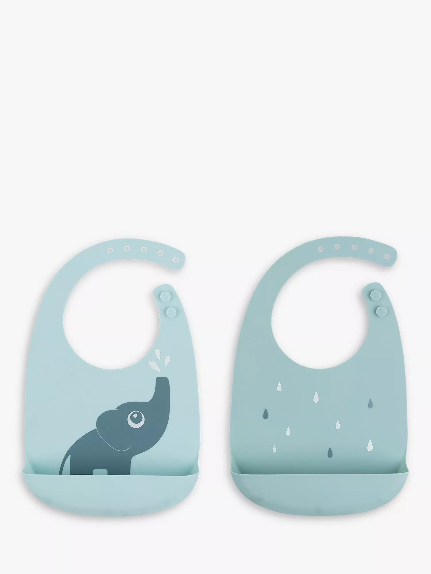 Done by Deer Deer Friends Silicone Bib, Pack of 2, Blue - McGrocer