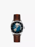 Hamilton H32675540 Men's Jazz Master Automatic Heartbeat Leather Strap Watch, Brown/Blue - McGrocer