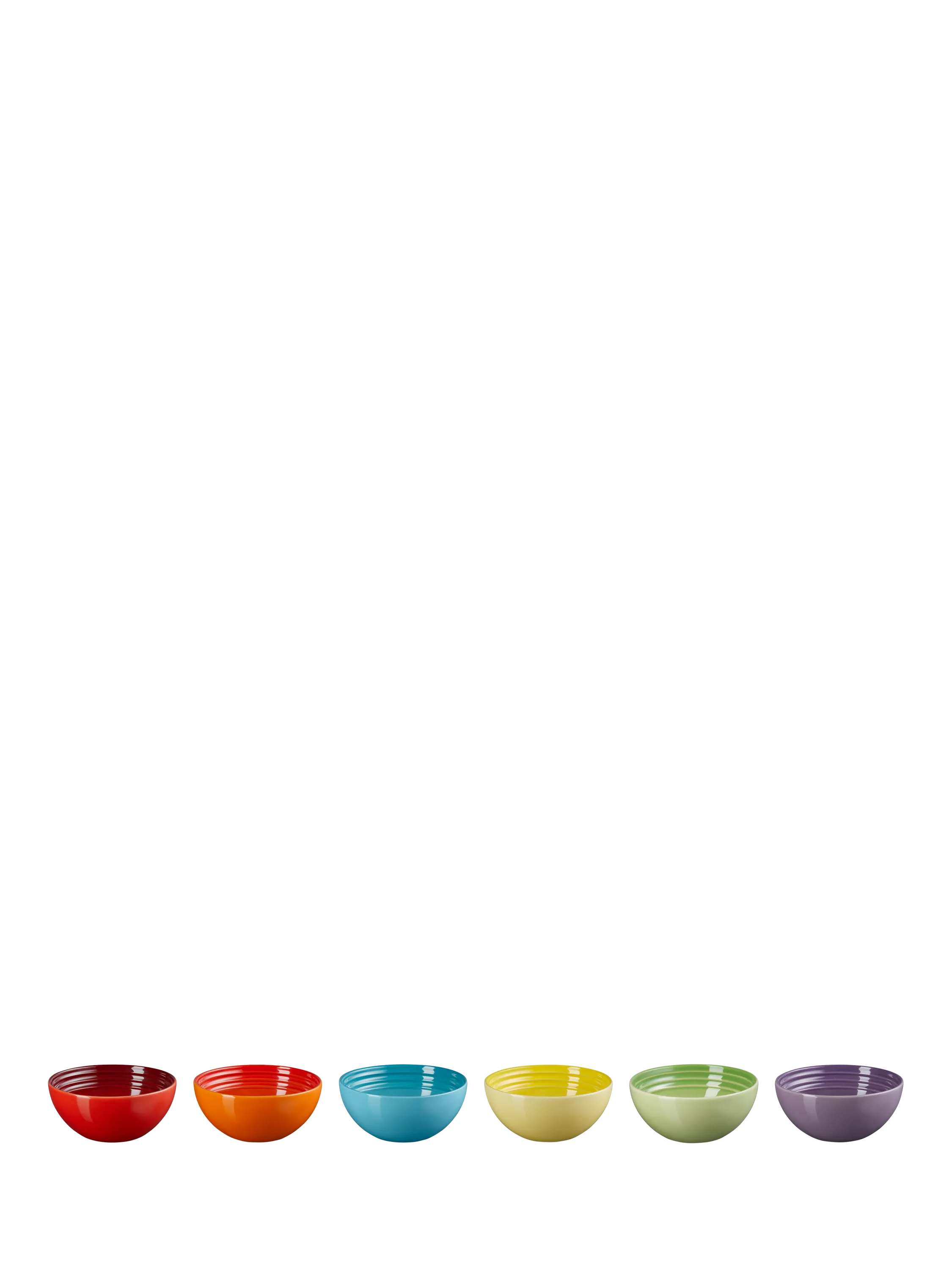 Le Creuset Stoneware Rainbow Snack Bowls, Set of 6, 12cm, Assorted - McGrocer