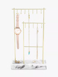 Stackers Marble Effect 12 Hook Jewellery Hanger, Rose Gold - McGrocer