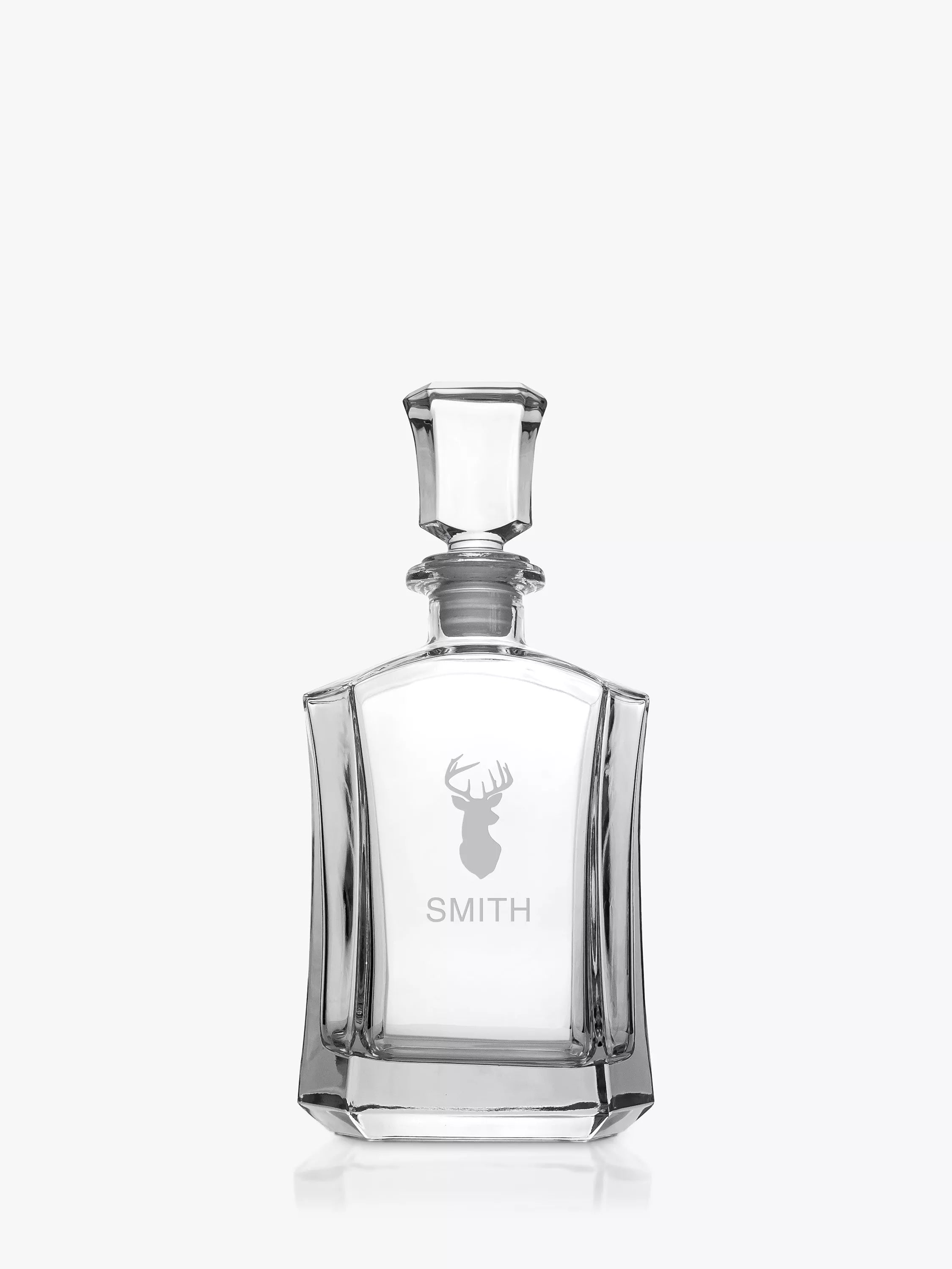 Treat Republic Personalised Luxury Stag Glass Decanter, Clear - McGrocer