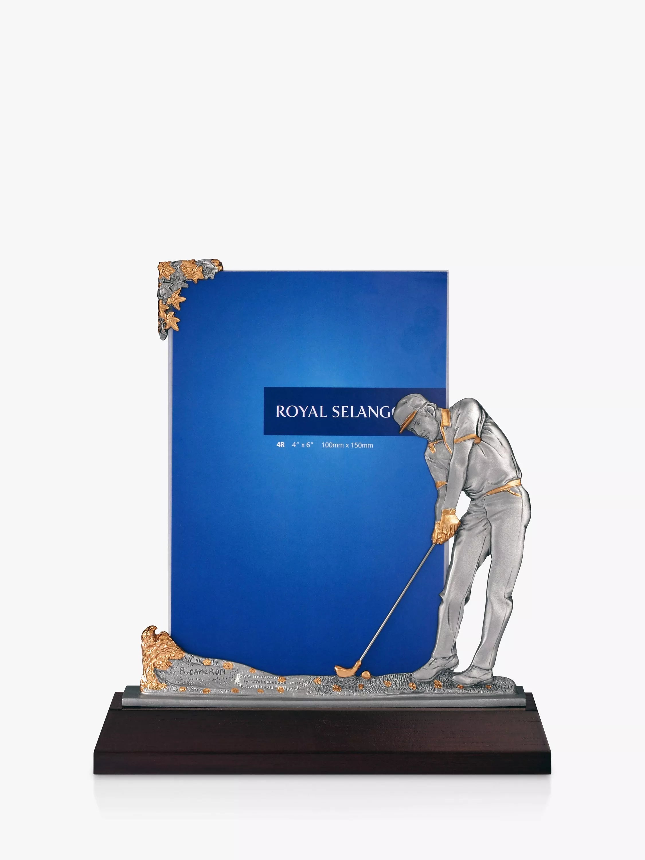 Royal Selangor Golfer Photo Frame, 4 x 6" (10 x 15cm), Pewter Grey - McGrocer