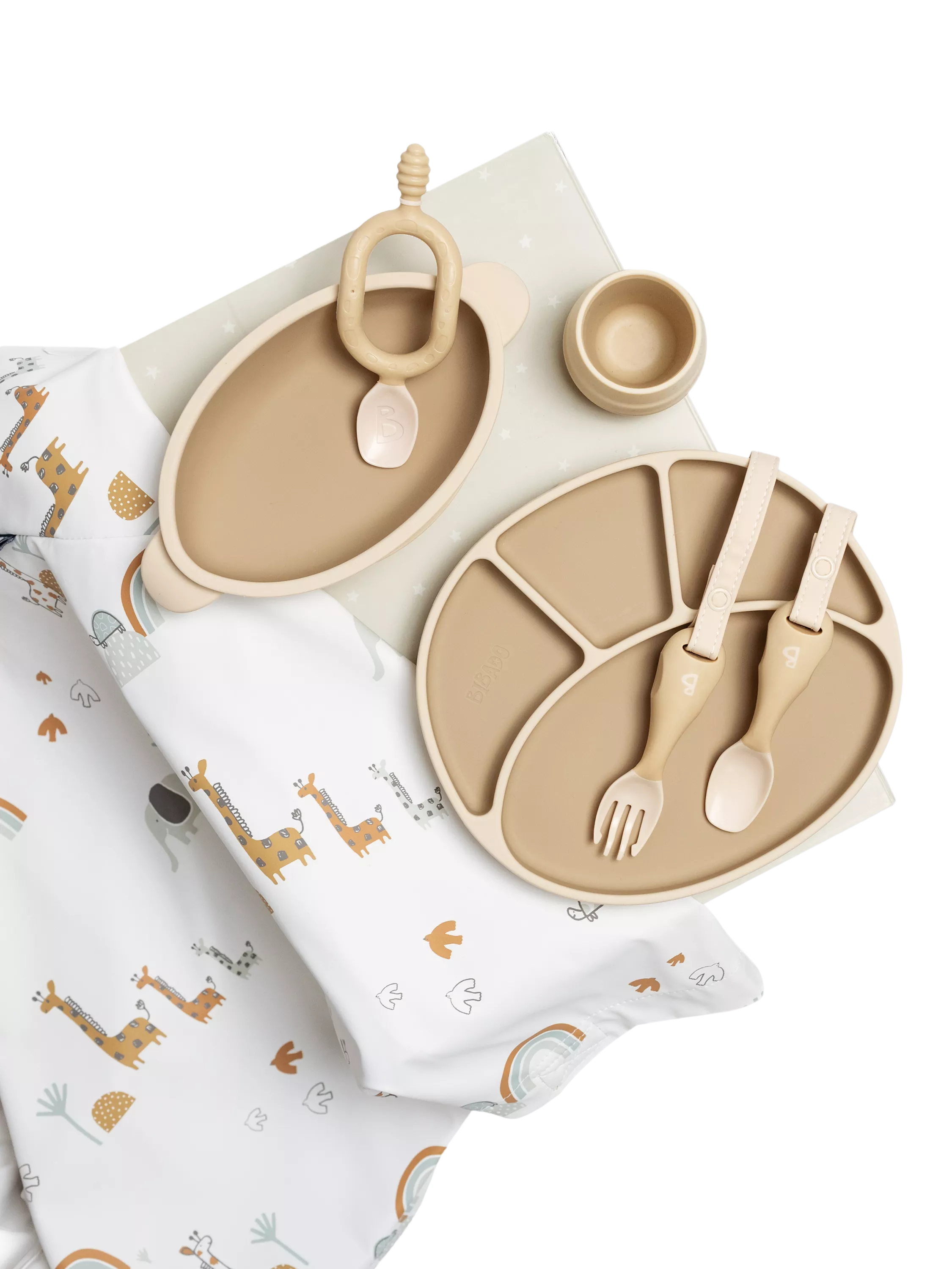 Bibado Coverall, Plate, Bowl, Dippit, Cutlery and Cup Silicone Weaning Bundle - McGrocer